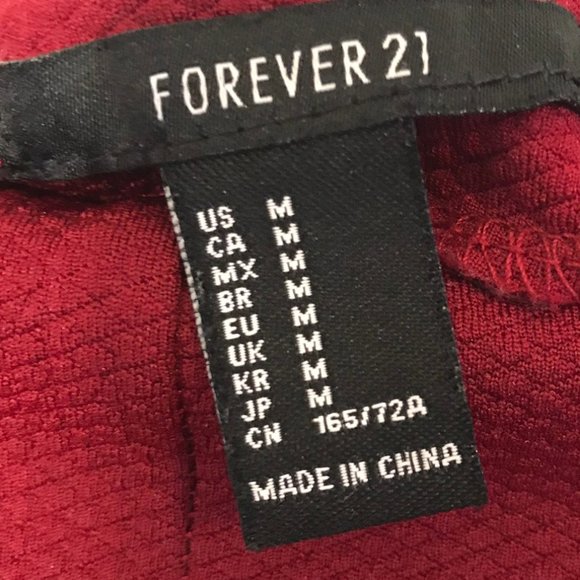 Forever 21 Red Leggings with Exposed Zipper Detail - Picture 3 of 5